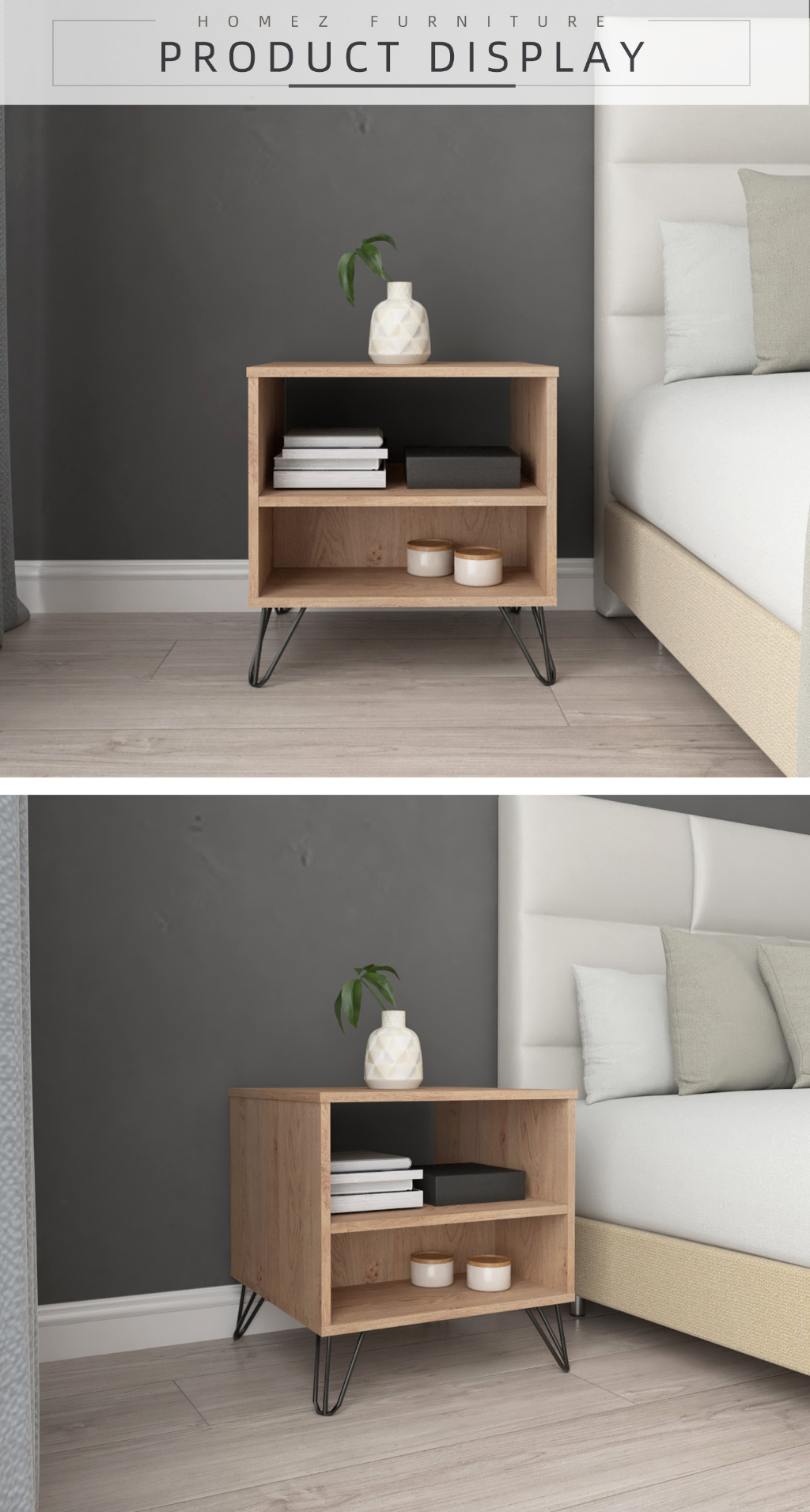 [FREE Shipping] Homez Chester Series 1.6FT Side Table Bedroom Open ...