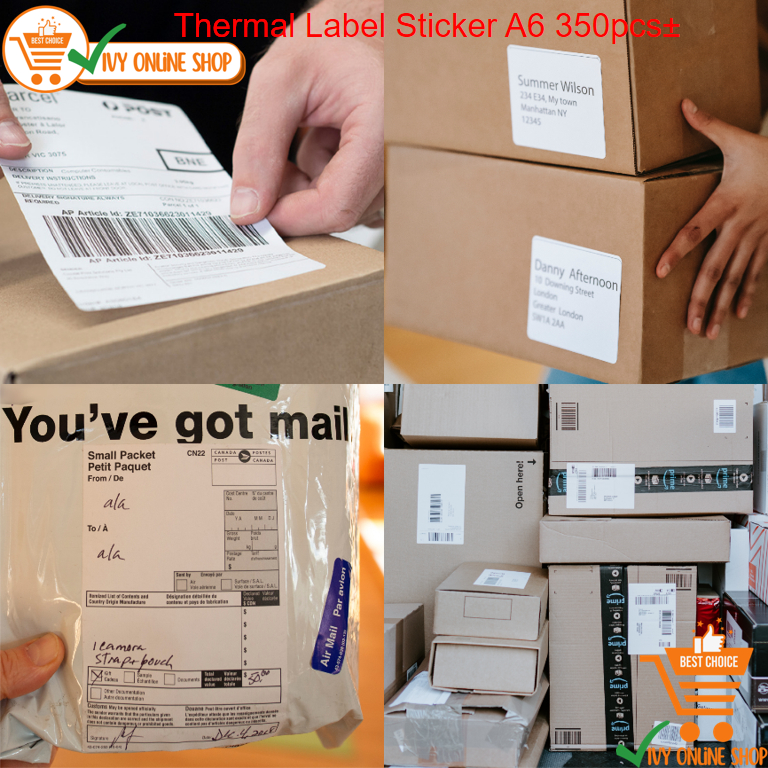 READY STOCK A6 Shopee Shipping Waybill Label Themal Lable Sticker 100 ...