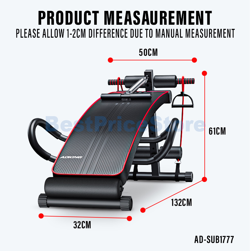 BPS Upgrade FOLDABLE Sit Up Bench Chair Six Pack Equipment Fitness ...