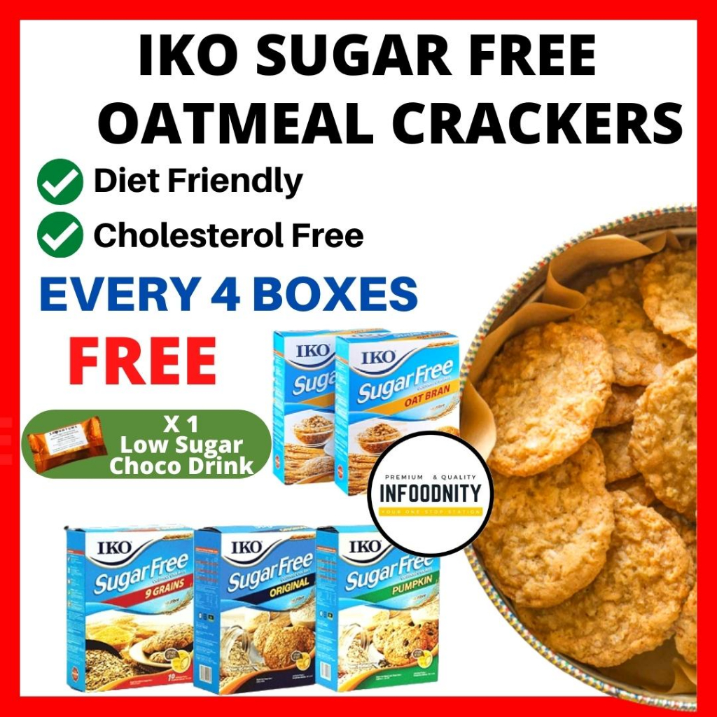 IKO No Sugar Free Oat Crackers Oatmeal Healthy Diet Snack Breakfast Oat
