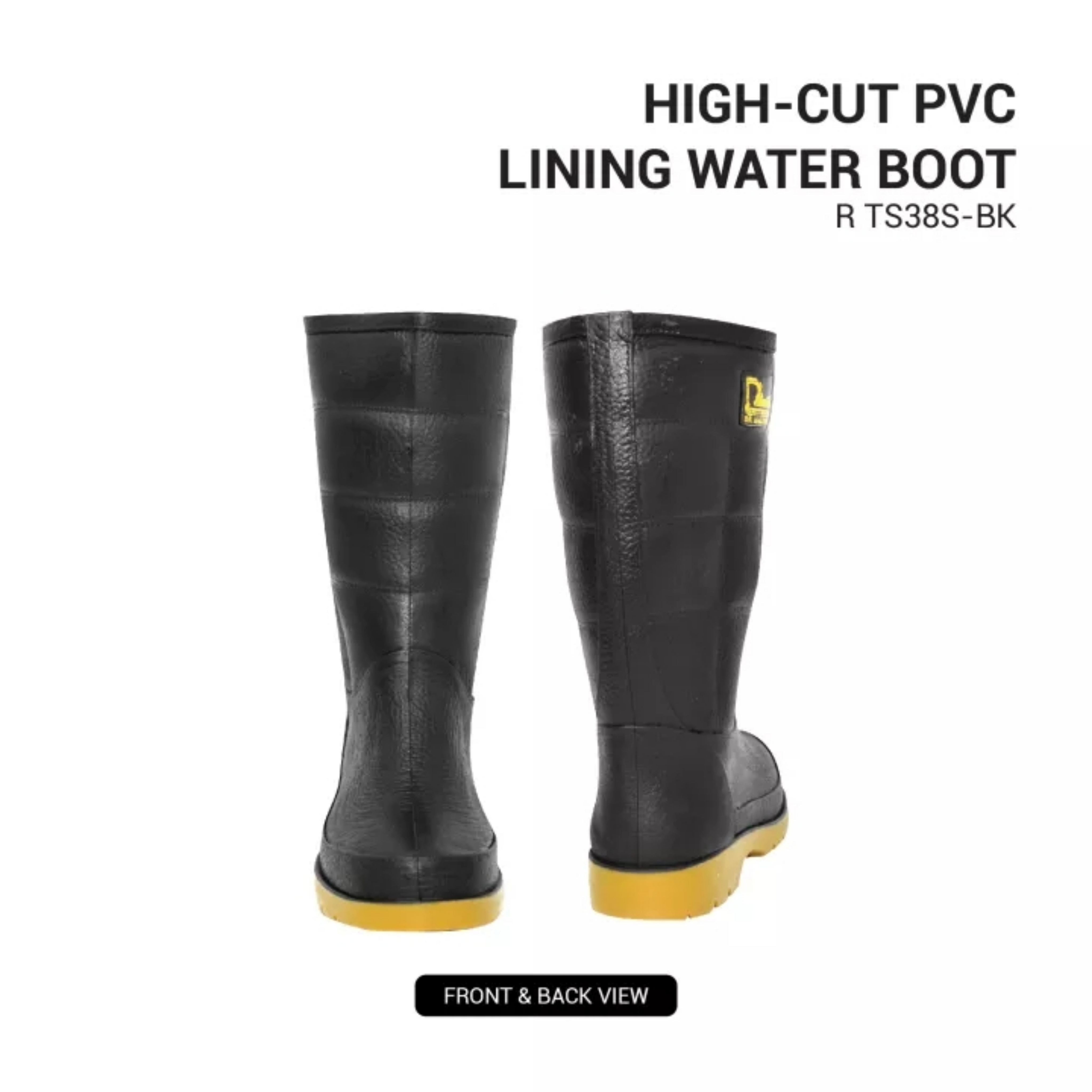 R TS38S Industry High-Cut PVC Lining Black Maroon Rain - Main Image