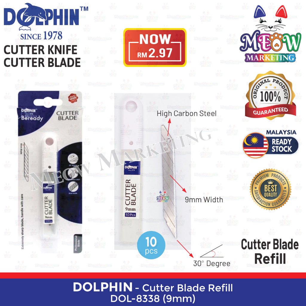 Dolphin Push Lock Metal Cutter Knife - DOL-8396 / DOL-8398 and Cutter ...