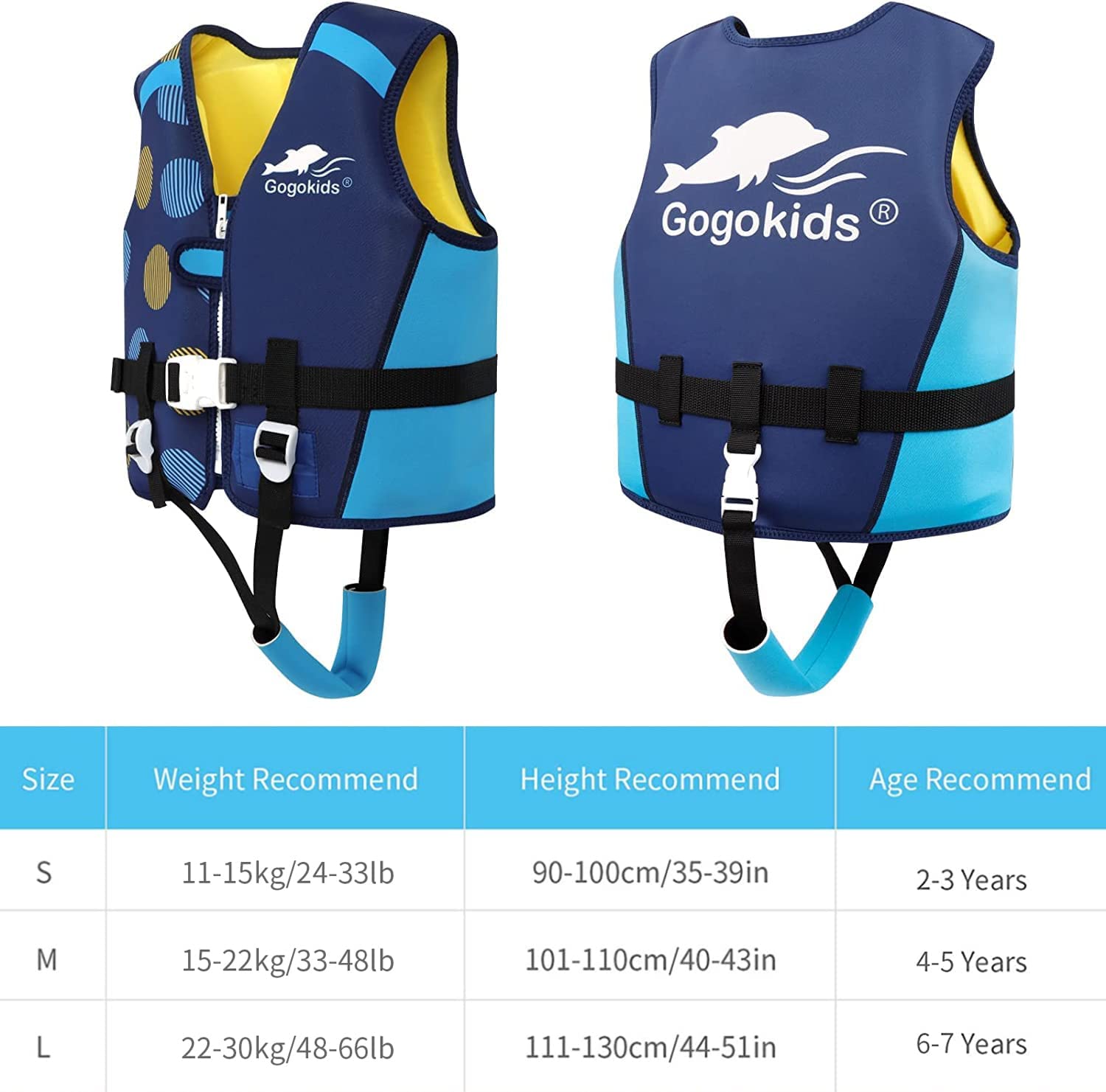Gogokids Kids Life Vest Jacket Kids Life Vest Neoprene Buoy Life Safety