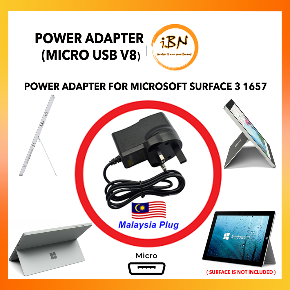 MICROSOFT SURFACE 3 (1657) MICRO USB ADAPTER FOR 5V2A (V8)POWER ADAPTER ...