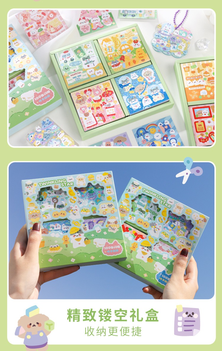 100pcs Cute Sticker Set Sticker Box Cute Stickers | Shopee Malaysia