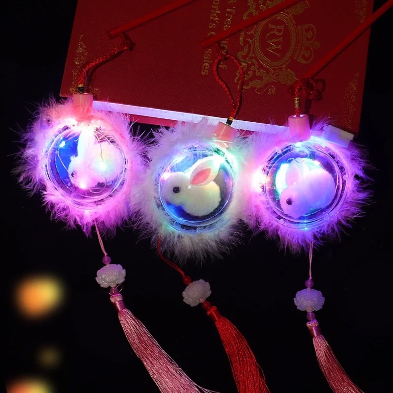 Rabbit Lantern Super Cute Classy Fluorescent Stick Luminous 儿童手提发光兔子灯笼 ...