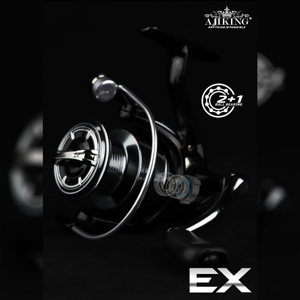 6kg-10kg) Ajiking EX Spinning Fishing Reel 2+1BB Freshwater Mesin