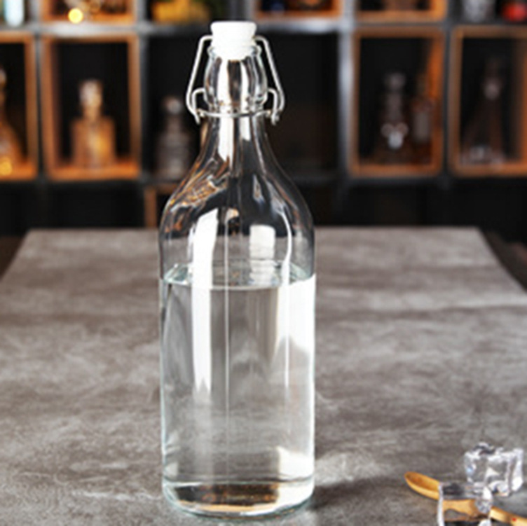 KORKEN Bottle with stopper, clear glass, Height: 11 Diameter: 4