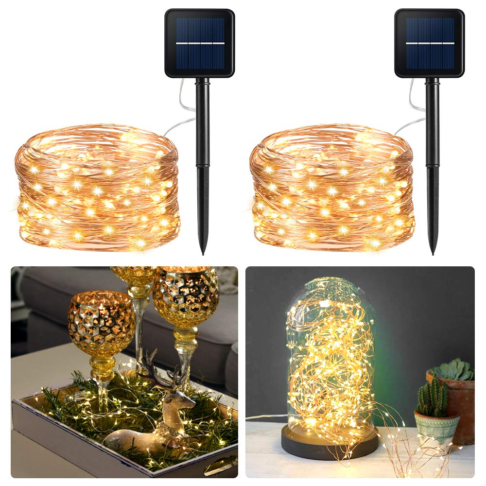𝟴 𝗠𝗢𝗗𝗘𝗦 》 LED Waterproof Fairy Twinkle String Solar Light Outdoor ...