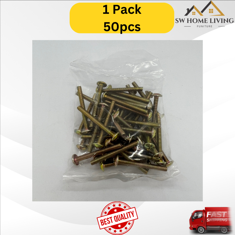 SW M4 Round Head Screw Skru Kepala Bulat Cabinet Panjang 20mm 25mm 40mm ...