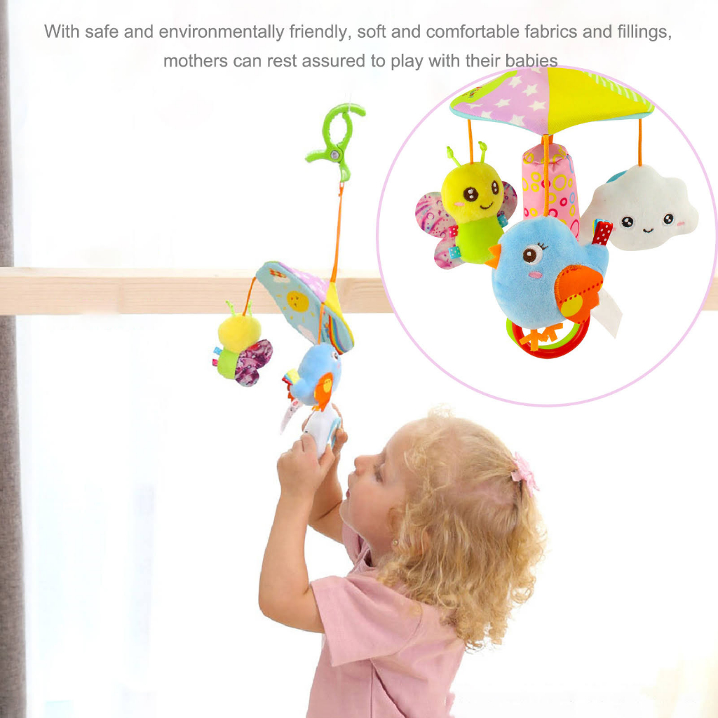 *NextDay Delivery* Baby Pram Rattle Stroller Hanging Toy Bell Happy Bed ...