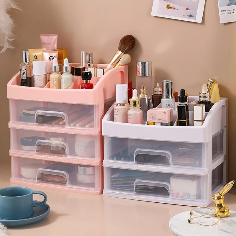 𝐓𝐑𝐀𝐍𝐒𝐏𝐀𝐑𝐄𝐍𝐓 Multilayer Drawer Cosmetic Organizer Stationery Makeup ...