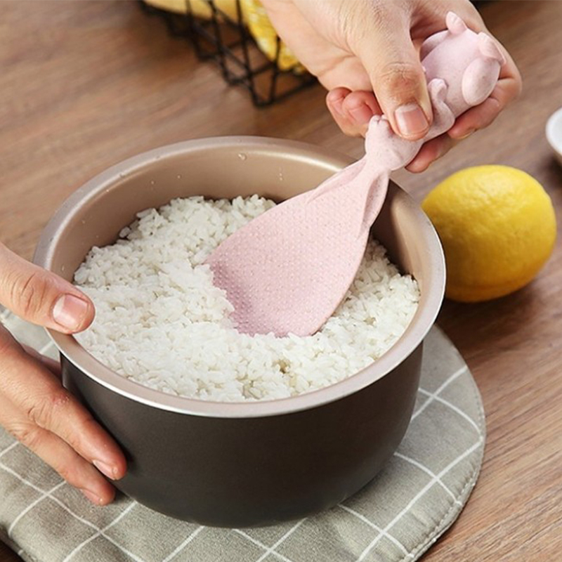 𝐇𝐔𝐌𝐀𝐍𝐈𝐙𝐄𝐃 𝐃𝐄𝐒𝐈𝐆𝐍 Wheat Straw Rabbit Rice Scoop Heat Resistance Non ...
