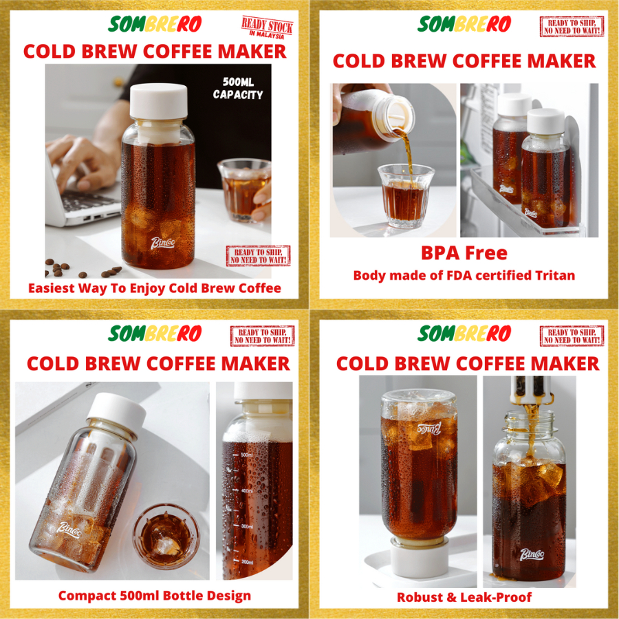 Cold Brew Coffee Maker Bottle Design 500ml Leak Proof Ice Coffee ...