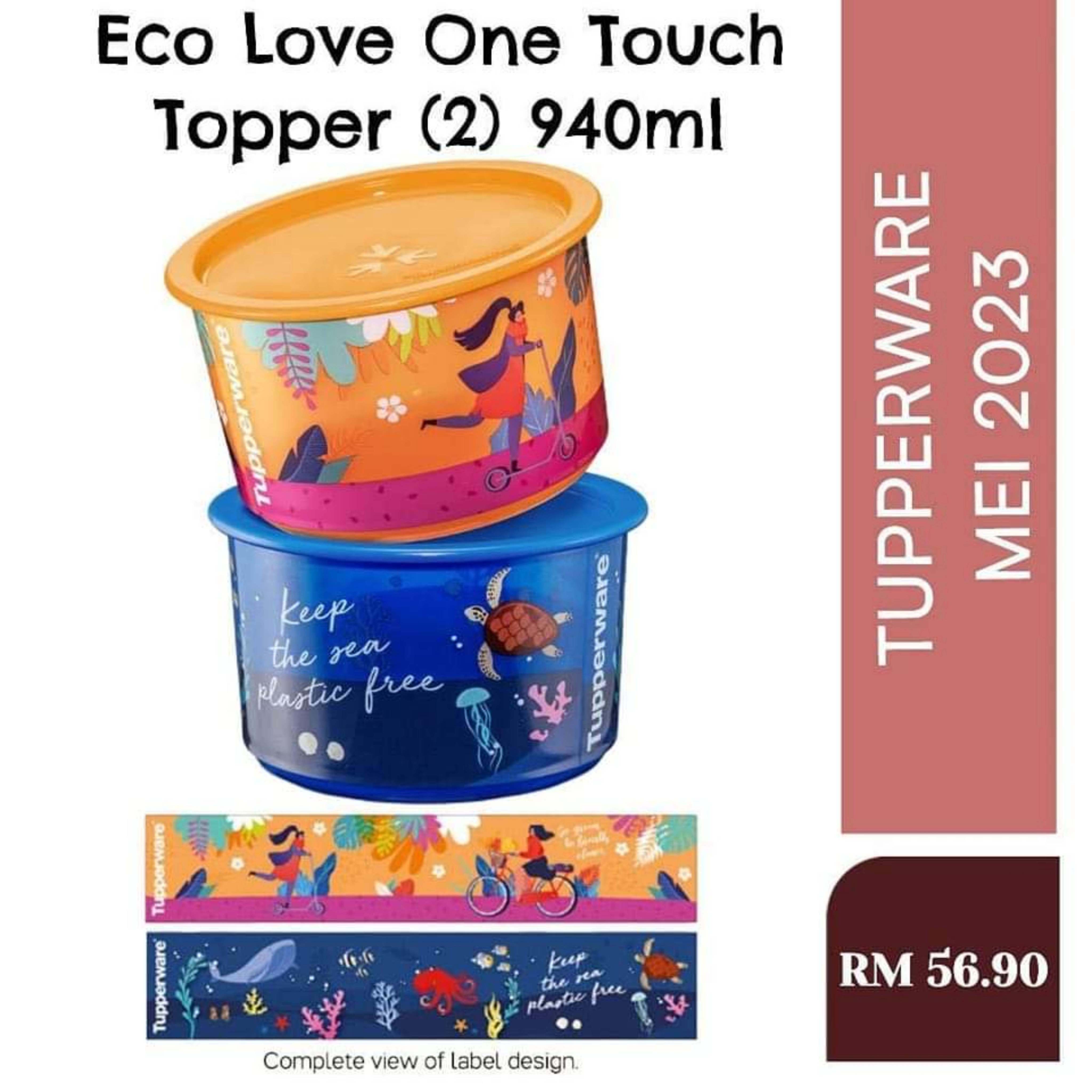 Tupperware Eco Love One Touch Topper 940ml Airtight Liquid Tight ...