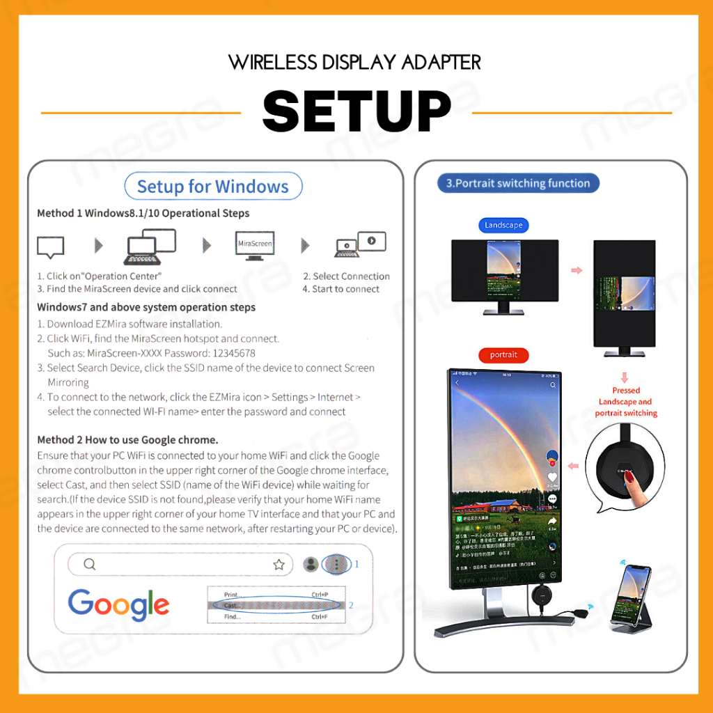 Adaptateur HDMI Sans Fil Miracast/Airplay - Pour IPhone, Android, TV Et Projecteur