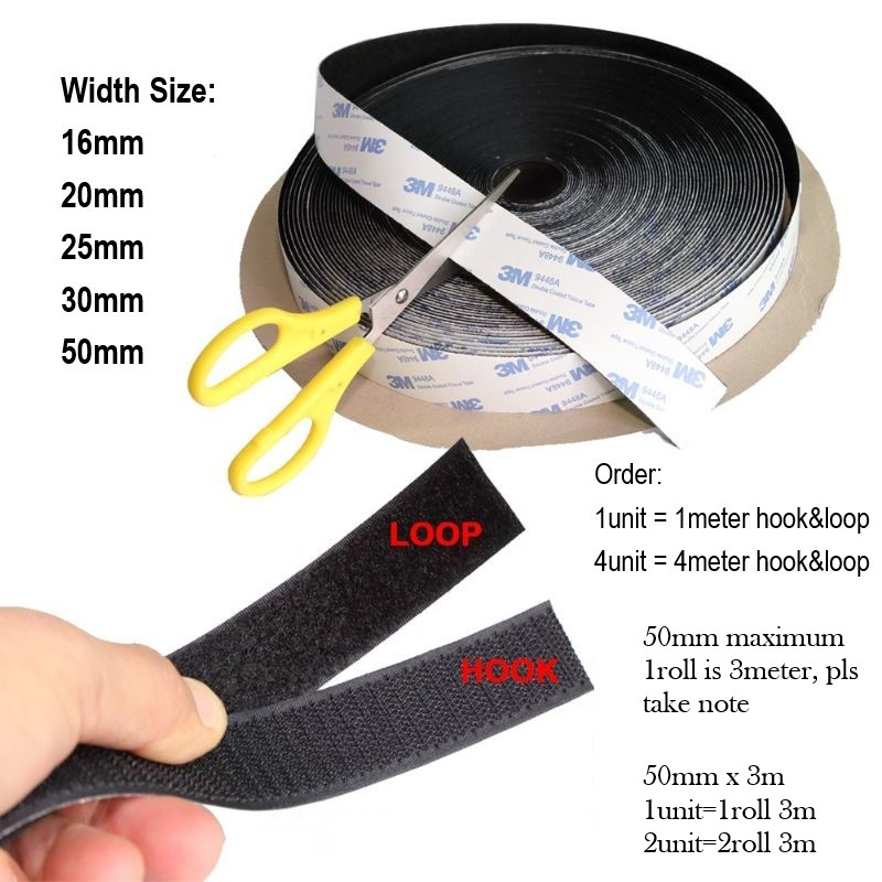 PA Self Adhesive Velcro Tape Heavy Duty Hook and Loop Tape Fastener