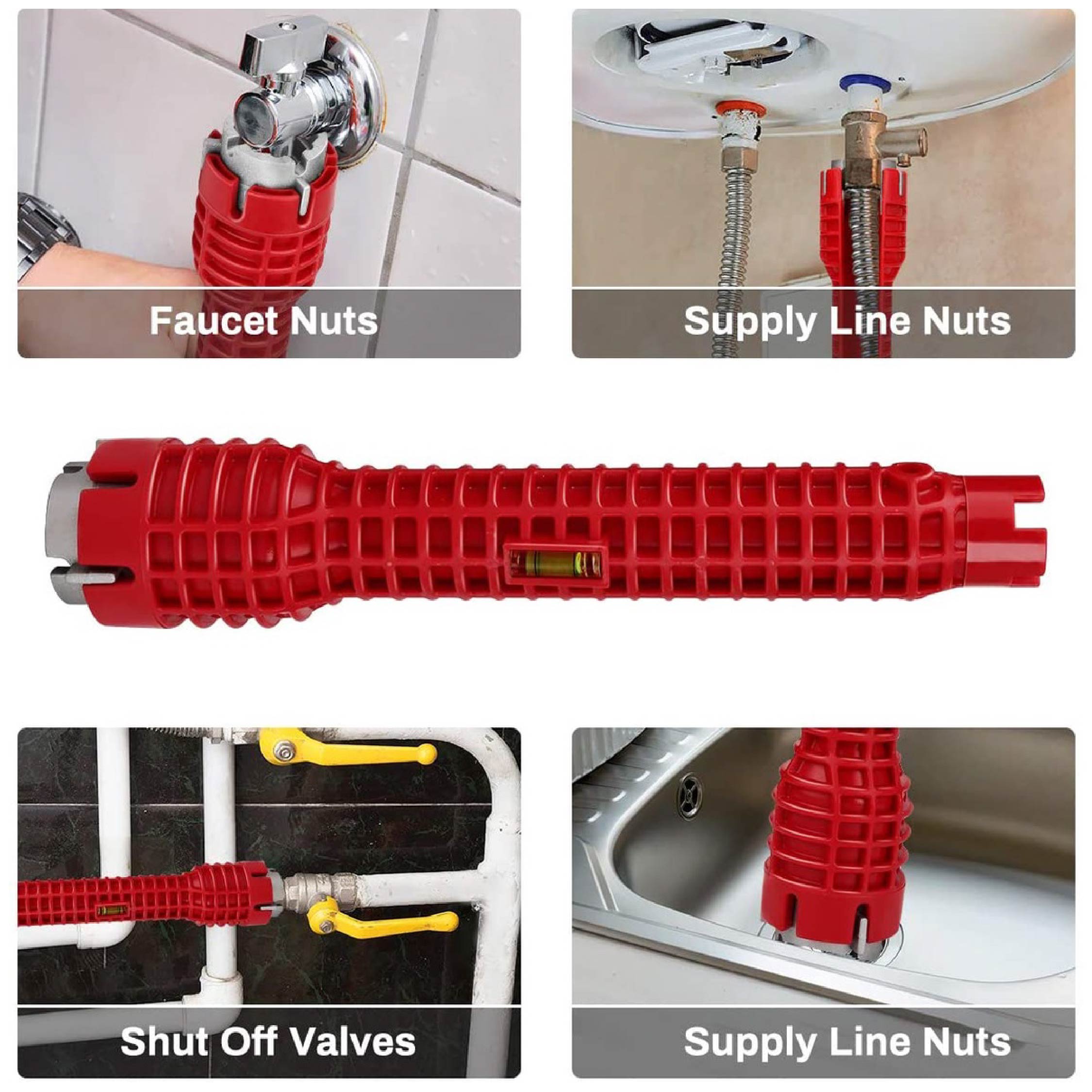 Wieat Plumbing Tap Spanner Set, 8 in 1 Multifunction Plumbing Tools