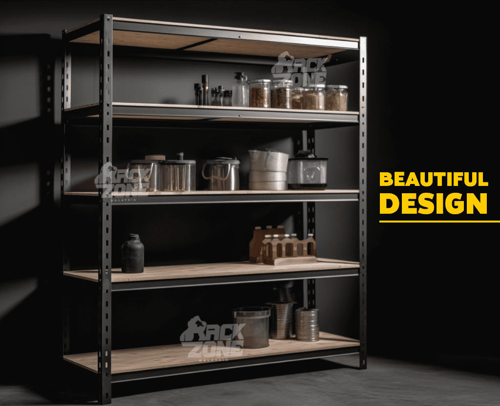 RACKZONE Black 5 Level Rak Besi Bertingkat Boltless Rack Shelf Storage