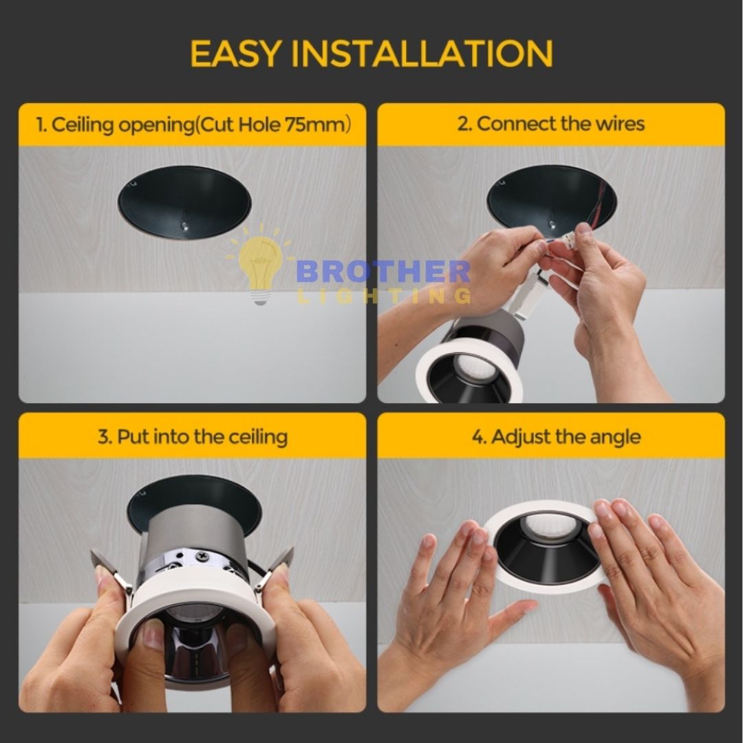 [SIRIM] VHome® LED Anti Glare Eye ball 12W Recessed Spotlight Eyeball ...