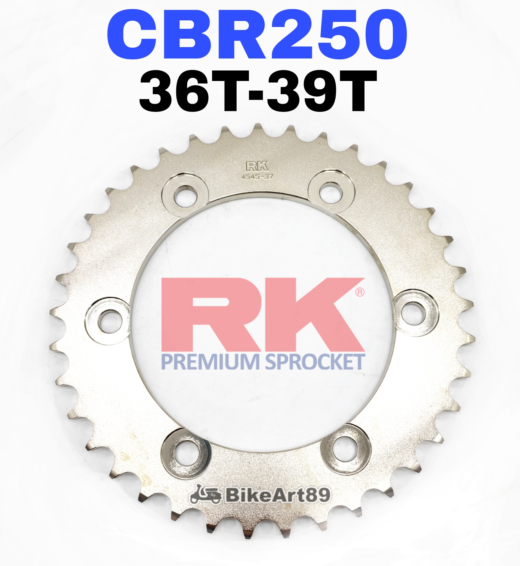 RK Sprocket Set Honda CBR250 RK520 KLO2 O-Ring Rivet Black / Gold Chain ...