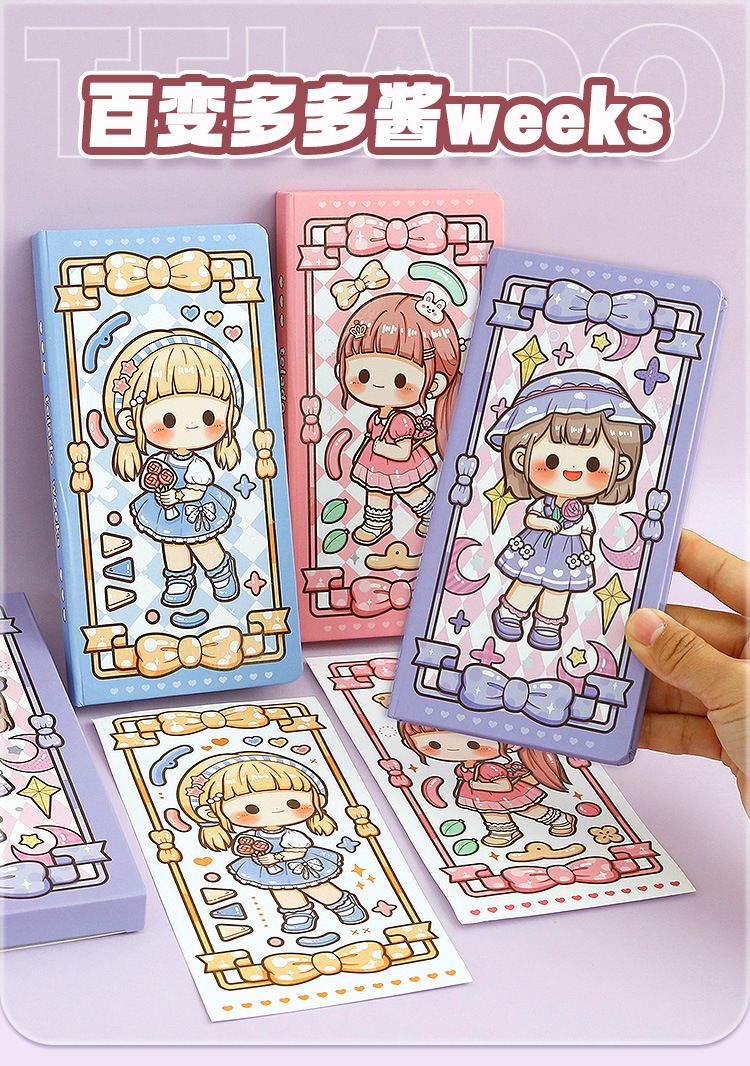 Whitespace Telado Dodojam Cute Girl Grid Weeks Planner with Stickers ...