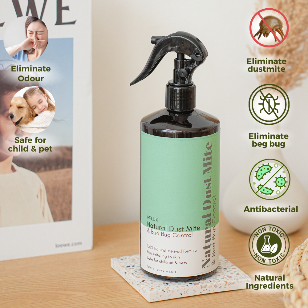 FFLUX Natural Bed Bug & Dust Mite Spray Bed Bug Spray Pepijat Pest ...