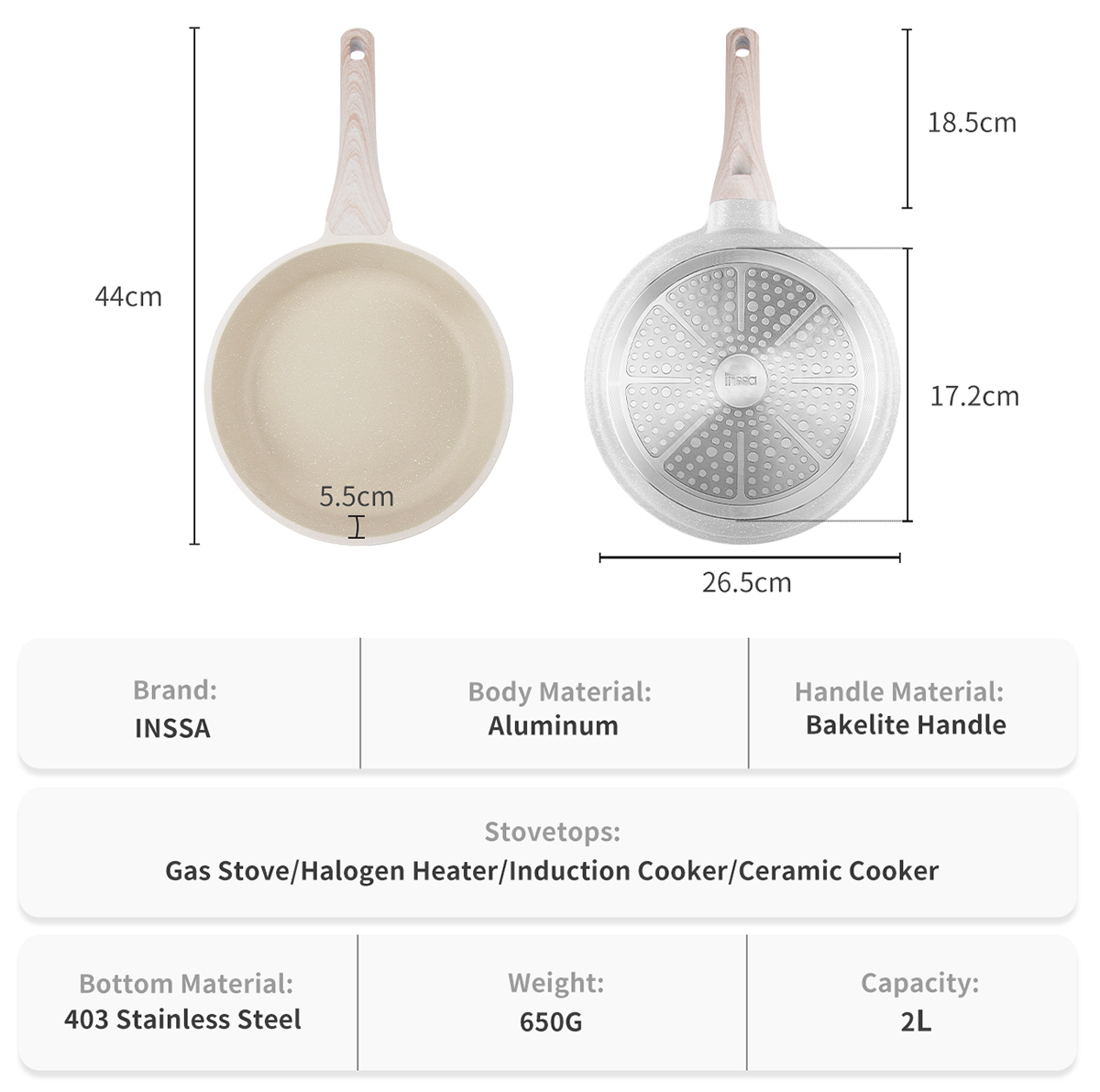 Simplus 24cm Fry Pan Teflon Non Stick Coating PFOA Free Compatible With ...