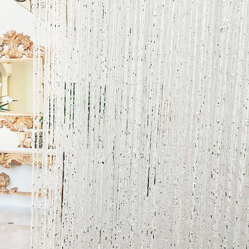 DIY Window String Curtain Sparkling Beads Waving Line Curtains Entrance ...