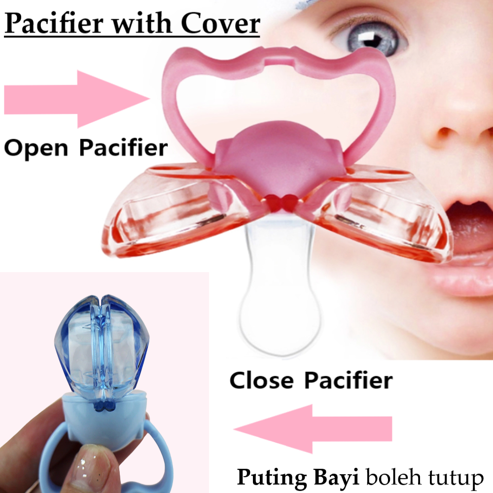 Baby Pacifiers with Cover Round Thumb Head Puting Bayi Boleh Tutup Bayi ...