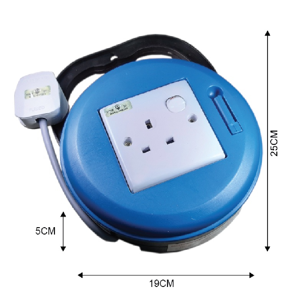 [SIRIM APPROVED] 7M Extension Round Wire Box Trailing Socket Cable Reel ...