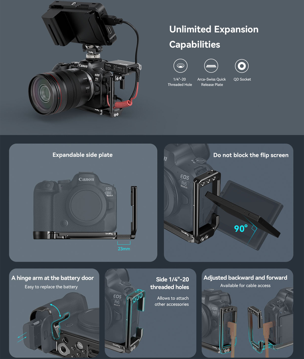 SmallRig EOS R6 Mark II Camera Cage for Canon, Formfitting Video Making ...