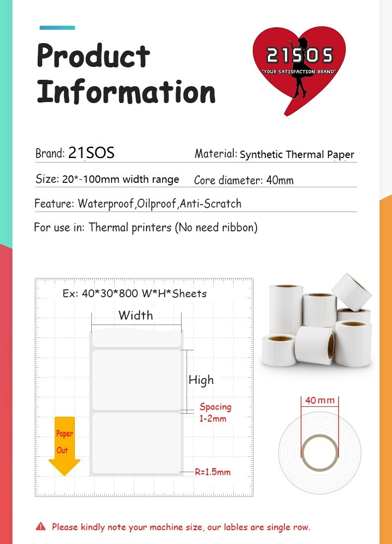 All Synthetic Thermal Sticker Rolls Premium Direct Thermal Paper Yupo ...