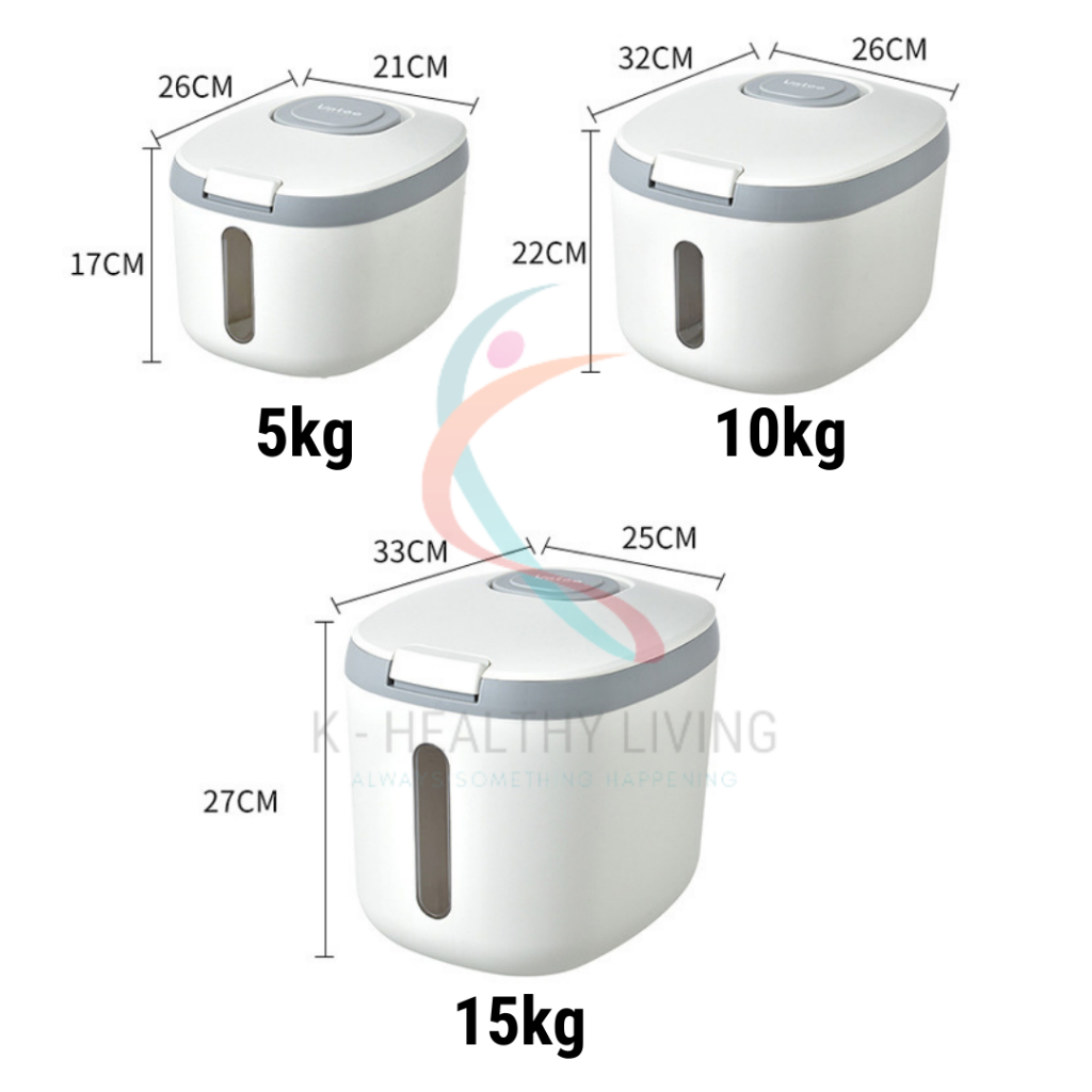 【CLEARANCE!!!】5kg/10kg/15kg Rice Storage Box Bucket Insect-Proof and ...