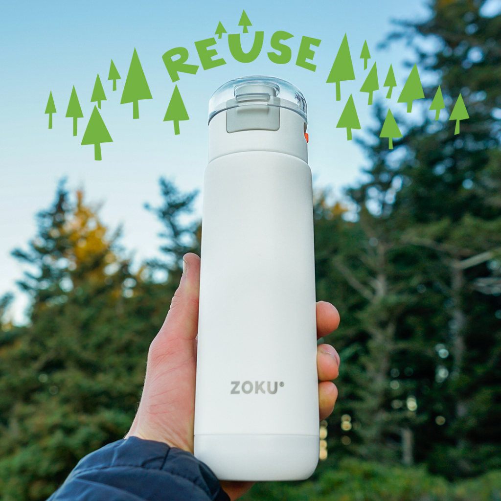 Zoku 18oz 530ml Stainless Steel Flip Top Sports Water Bottle Keep Warm