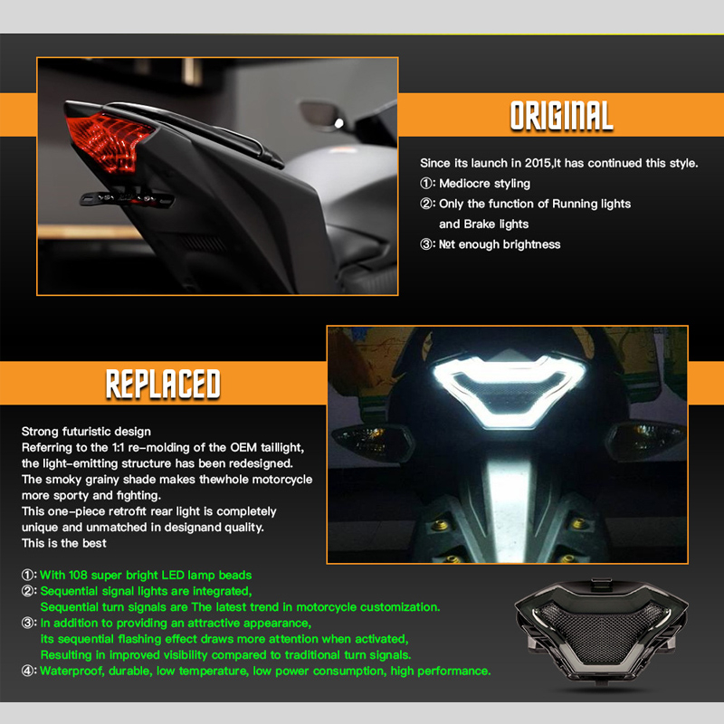 Yamaha YZF R3 R25 MT03 Y15ZR LC150 integrated tail light turn signal ...