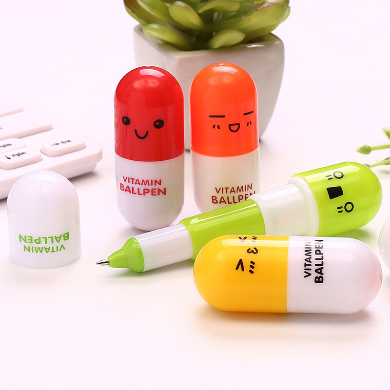 𝐀𝐃𝐎𝐑𝐀𝐁𝐋𝐄 Capsule Vitamin Ball Pen Mini Ballpoint Pen School Supplies ...