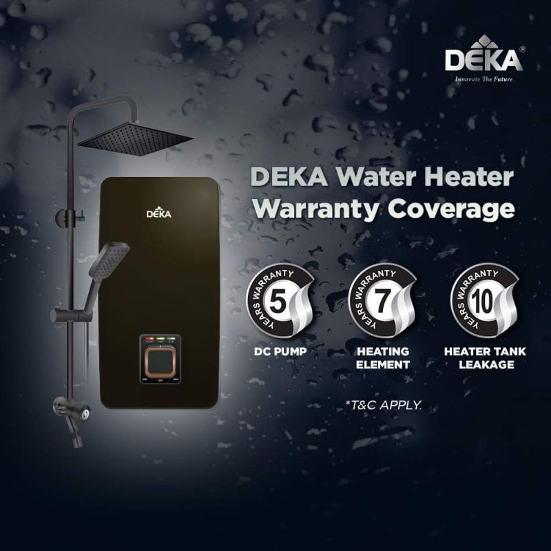 DEKA Water Heater AQUAS 88 TRS DC Pump with Rain Shower Color Magnesium | Shopee Malaysia