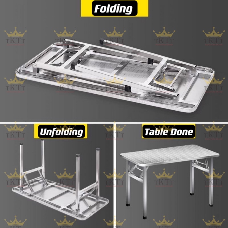 TKTT Stainless Steel Folding Table Portable Banquet Table Function ...