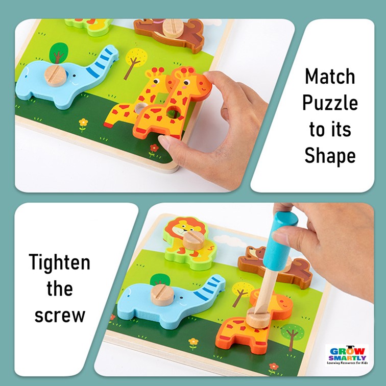 Wooden Puzzles for Kids Fine Motor Skills Toy Educational Toys for Kids ...