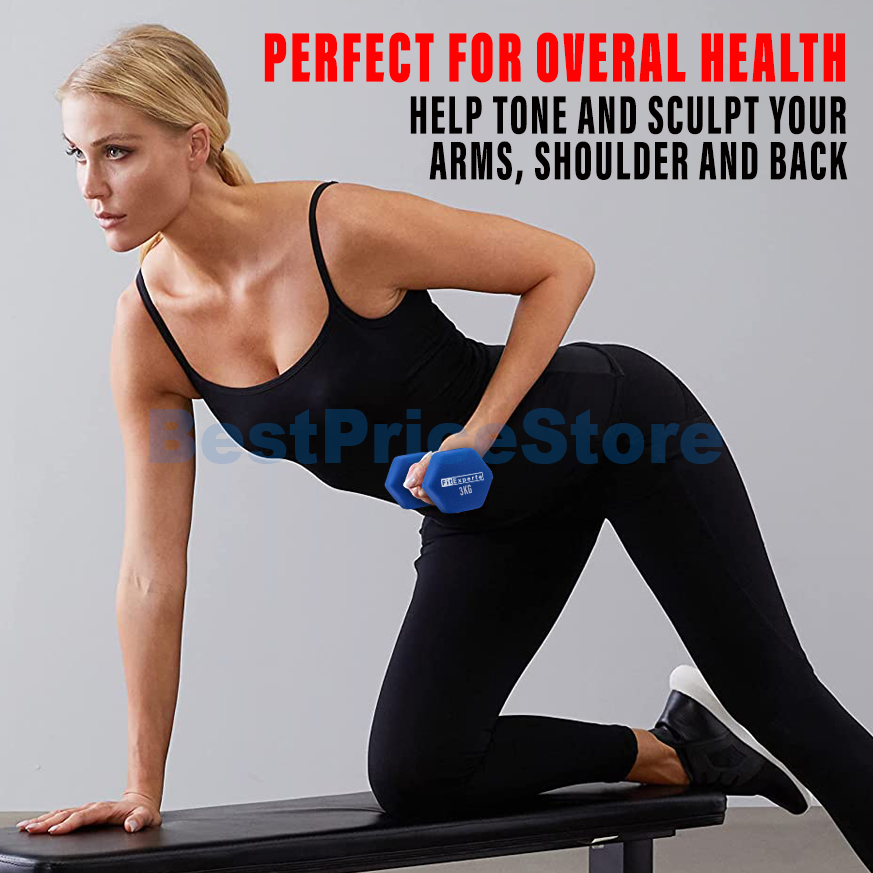 BPS FEXPERT 1pair 2-5kg Neoprene Matte Dumbbell Coated Hexagon ...