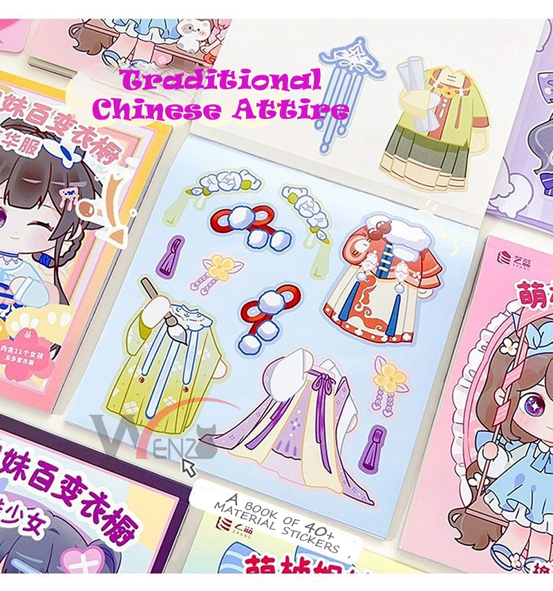 Kids Sisters Dress Up Sticker Girl Princess Sticker Style Doll ...