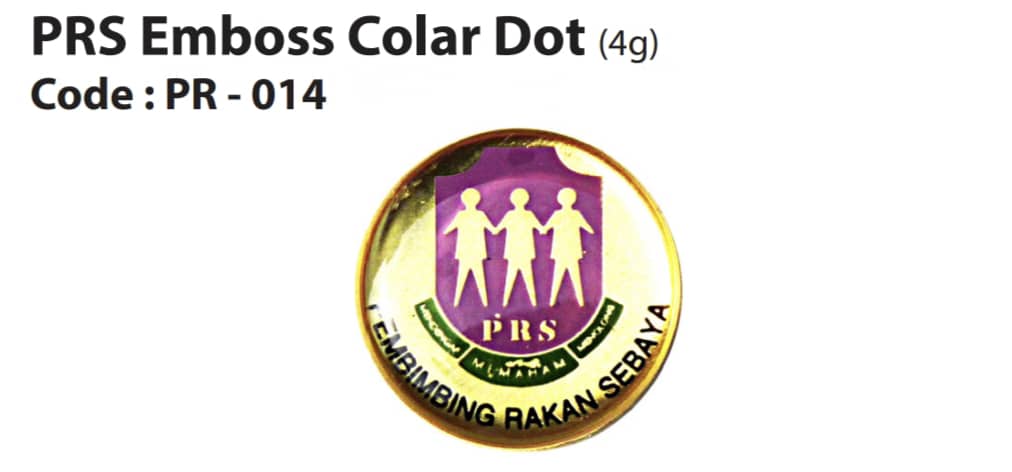 Badge Pin / Colar Dot PRS . Pembimbing Rakan Sebaya . Lencana Besi PRS ...