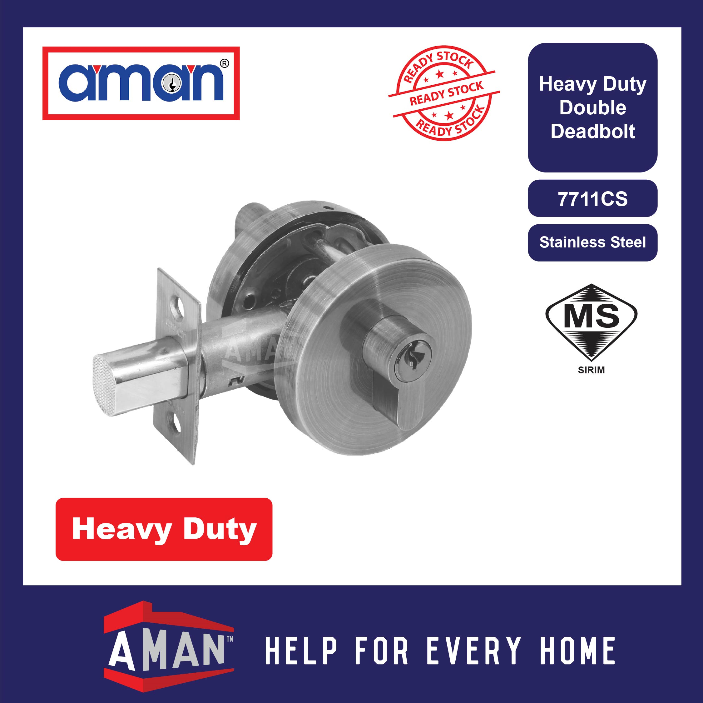 AMAN Heavy Duty Single Side Cylinder Double Side Cylinder Dead Bolt ...
