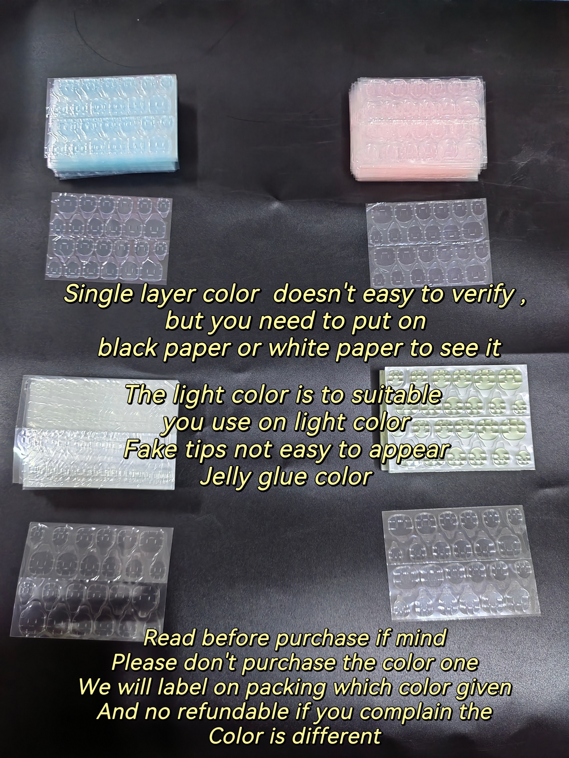 1 Sheet Perfect Partner for False Nails Nail Glue Jelly Gel Sticker for ...