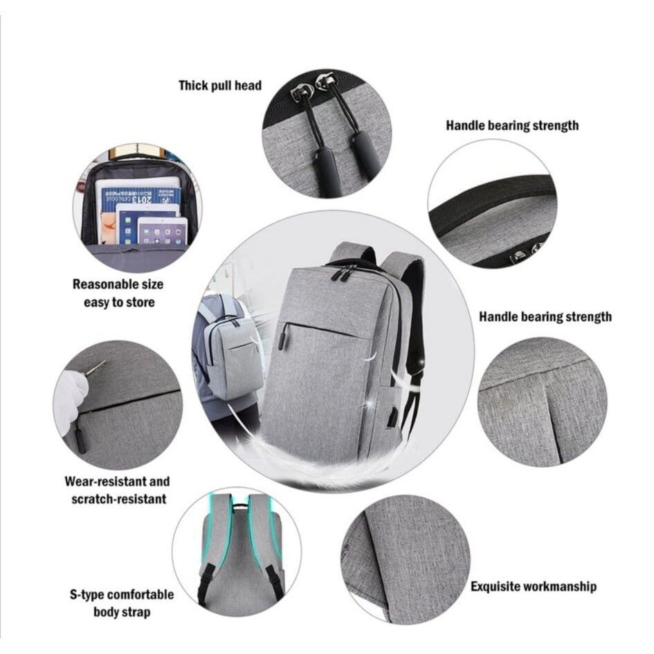 CC CONCEPT Laptop Backpack Travel Bag USB Unisex Men Women Business ...