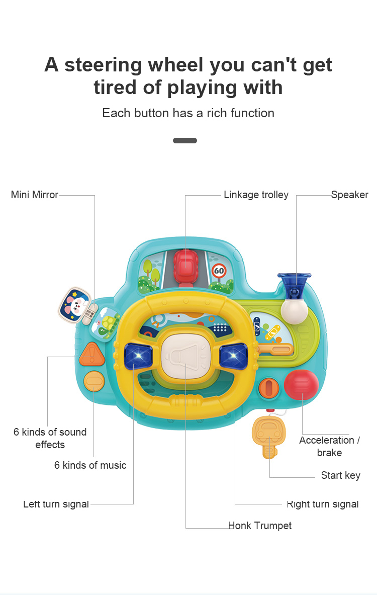 EZYLITTLES Simulate Driving Car Steering Wheel Baby Musical Stroller ...