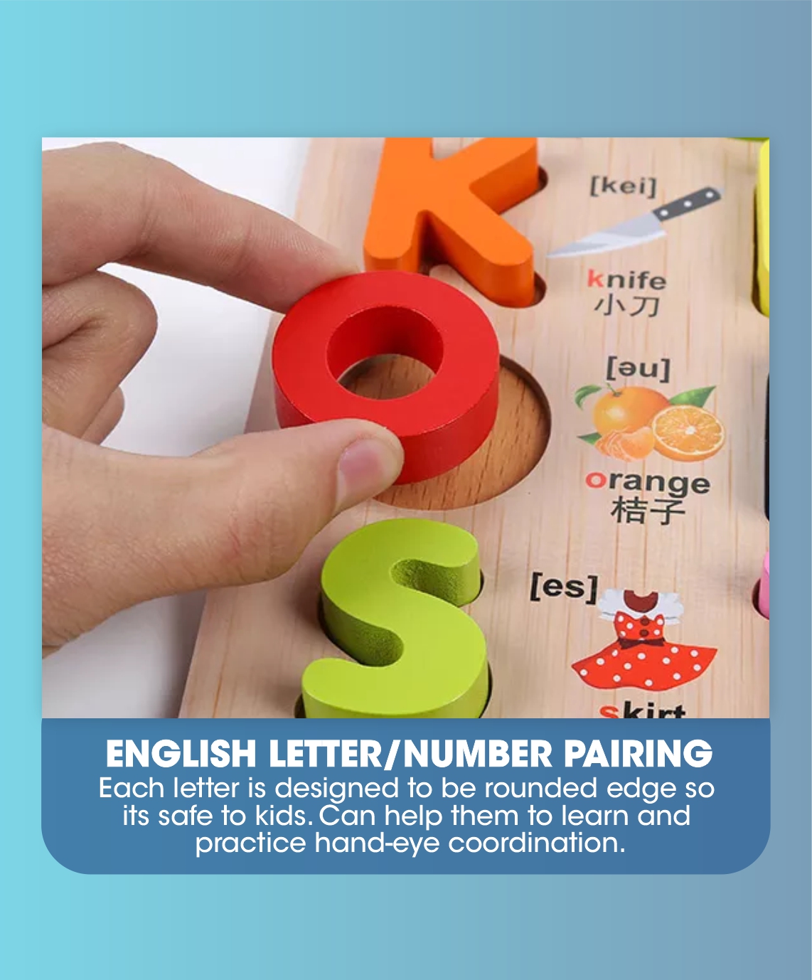 Kids Jigsaw Wooden Puzzle Baby Montessori ABC Puzzle Learning Toys ...