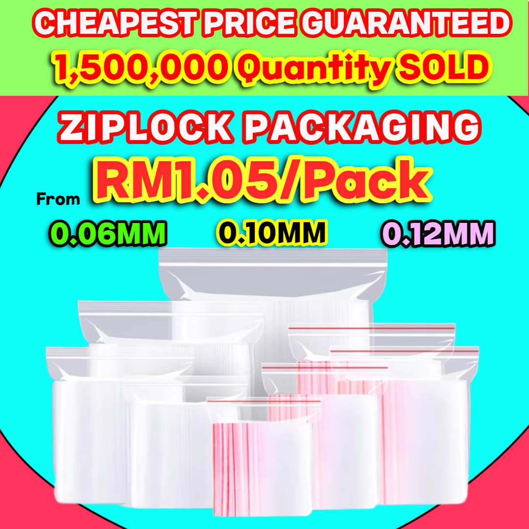 🔥0.6mm/0.10mm/0.12mm🔥100pcs Plastic Zipper Bag/Transparent Ziplock Bag with Sealable Zipper