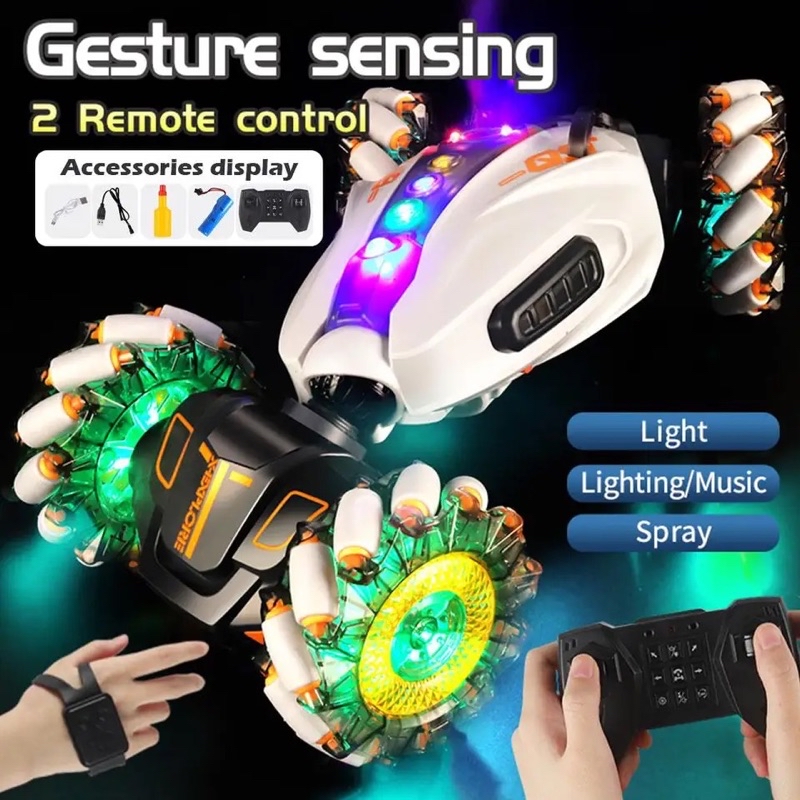 FEO Full LED Hand Sensor Rc Gesture Stunt Car Watch Control Stunt Car ...